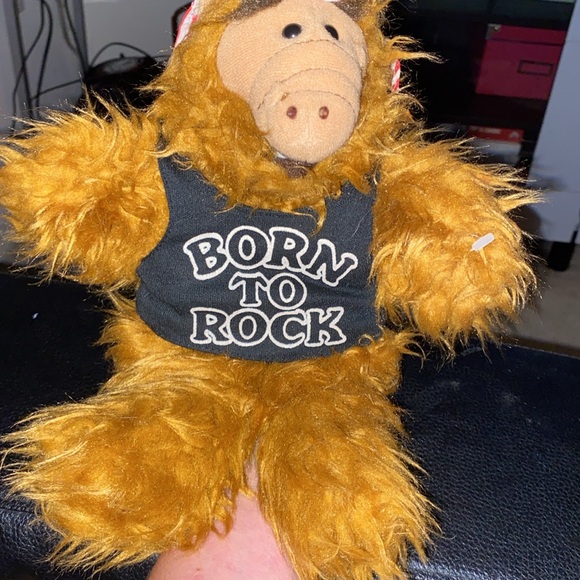 Vintage 1988 80s ALF Burger King Puppet Born to Rock Guitar Tag Plush Alien ~10" - Picture 6 of 6